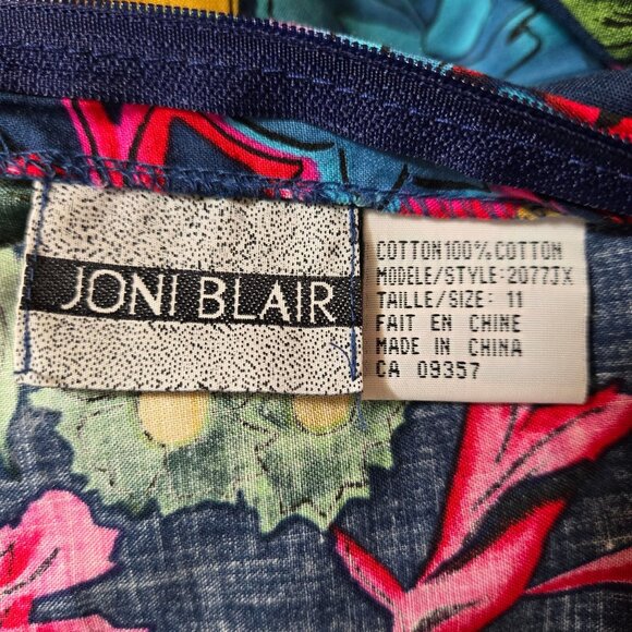 Vintage 80s Floral Swing Dress Size M Crinoline Fit Flare Summer Party Prom - Picture 12 of 12